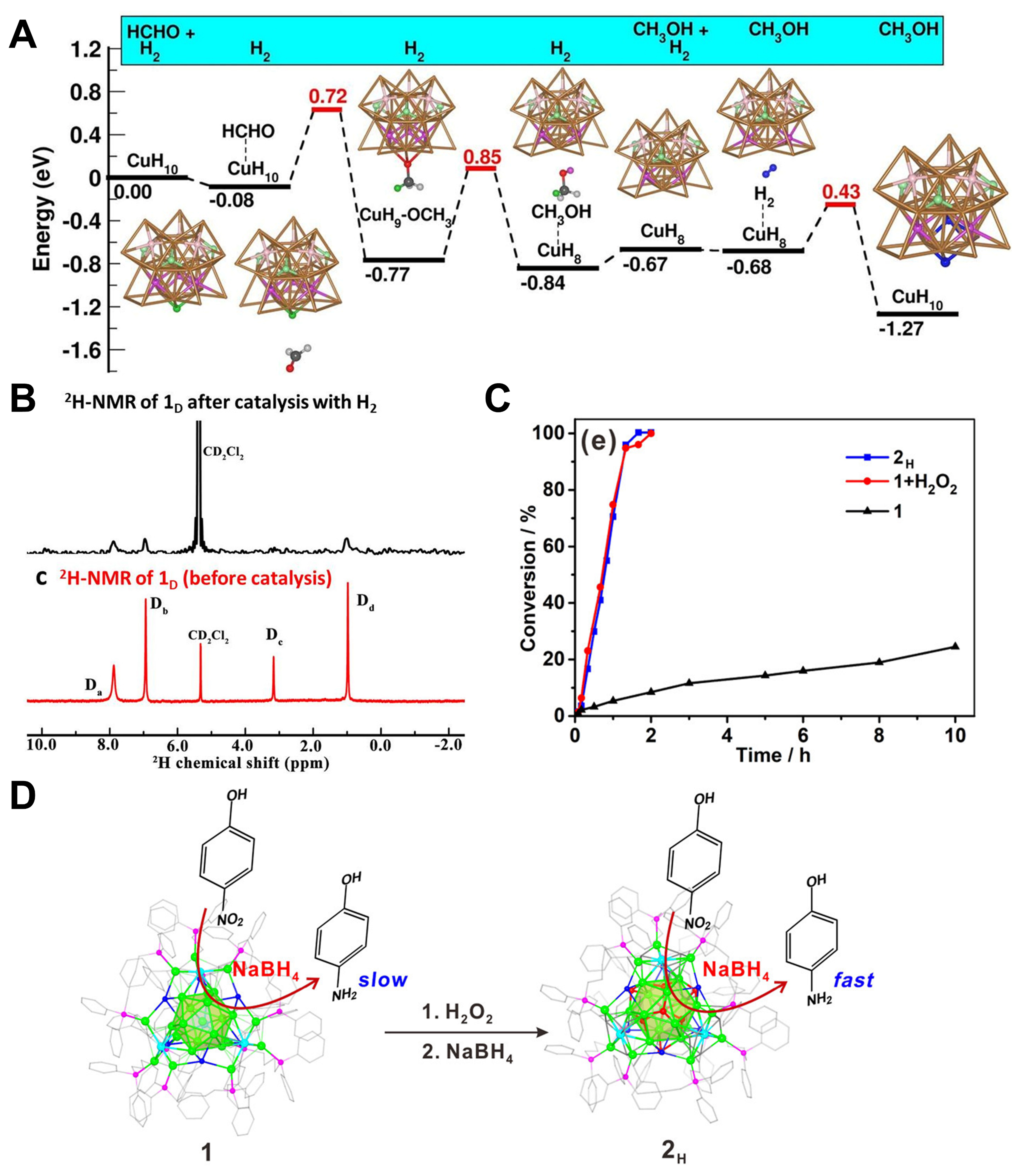 Contribution of metal-hydride species on the catalysts to catalytic performances