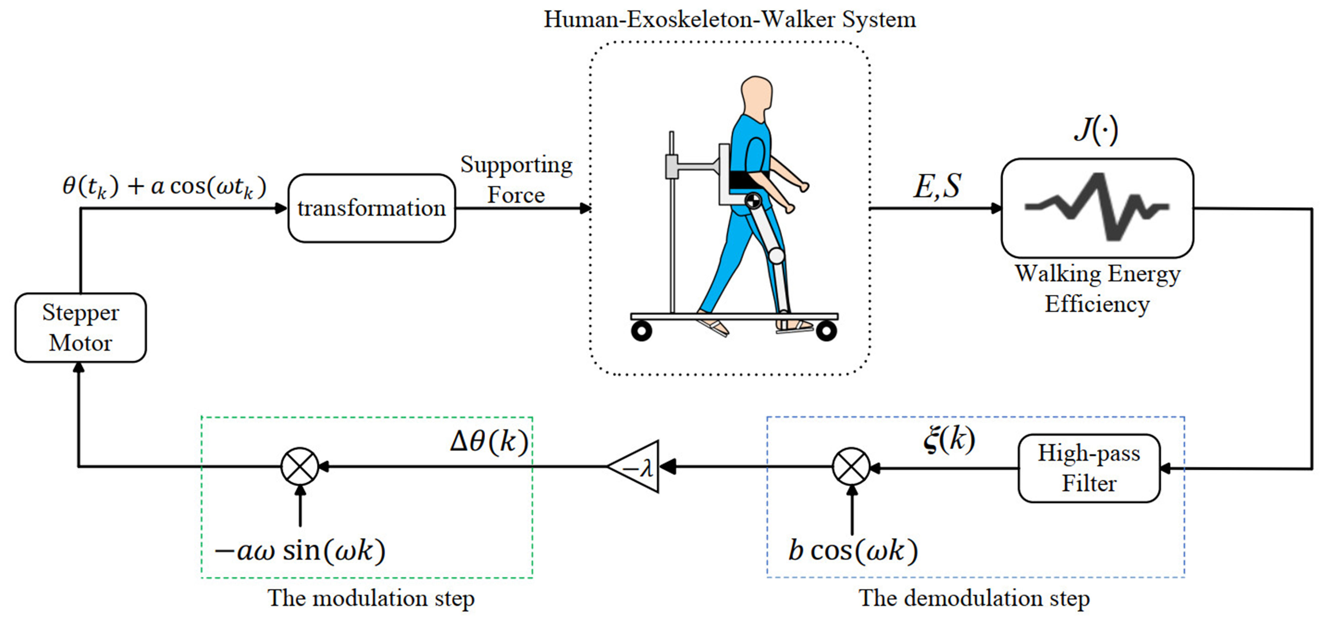 Coordinated energy-efficient walking assistance for paraplegic patients by using the exoskeleton-walker system