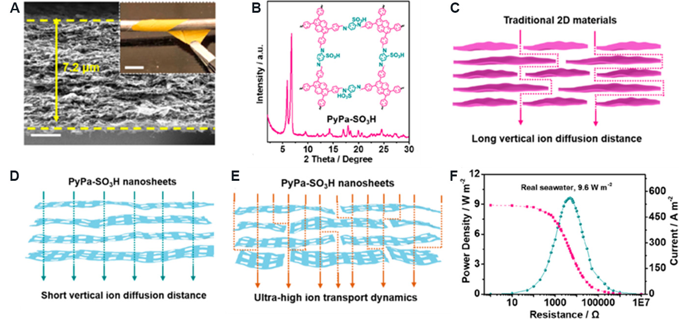 Two-dimensional nanofluidics for blue energy harvesting