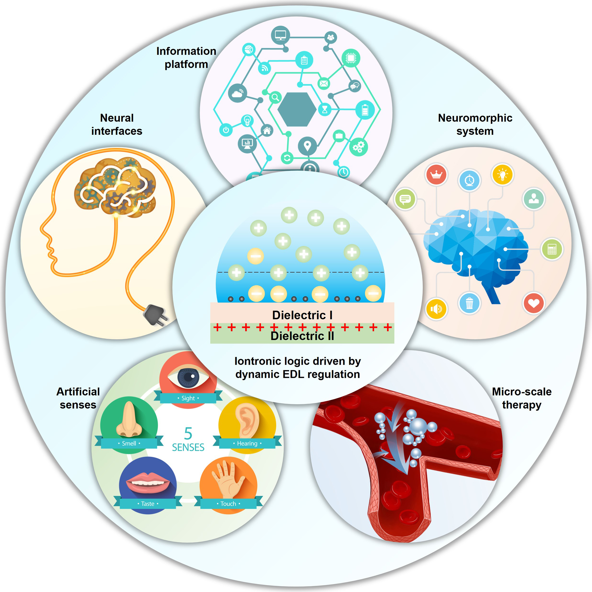 Iontronic logic control driven by dynamic electrical double layer regulation
