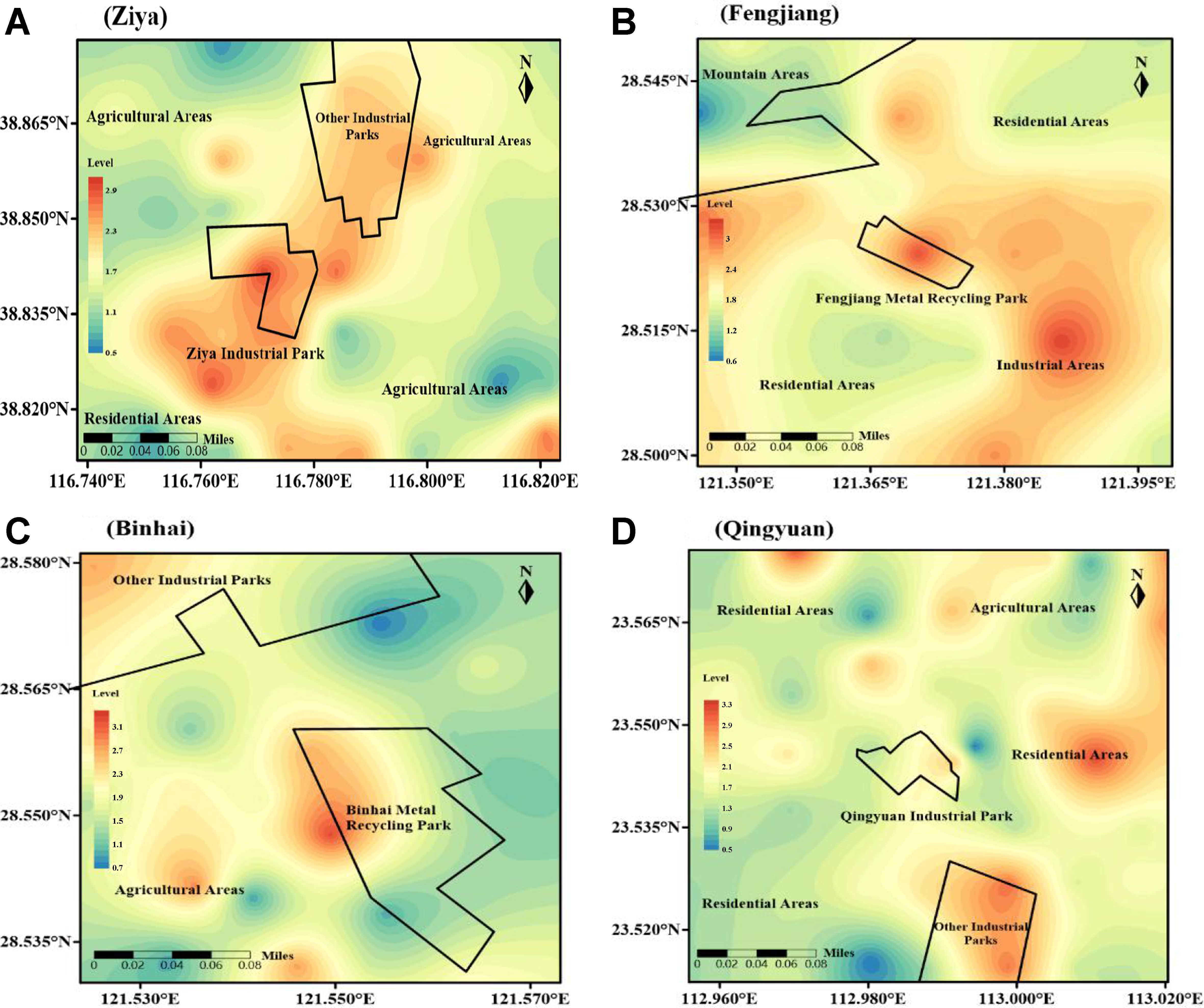 Bisphenol analogues in soils from four circular economy E-waste dismantling parks: emission characteristics and health risks