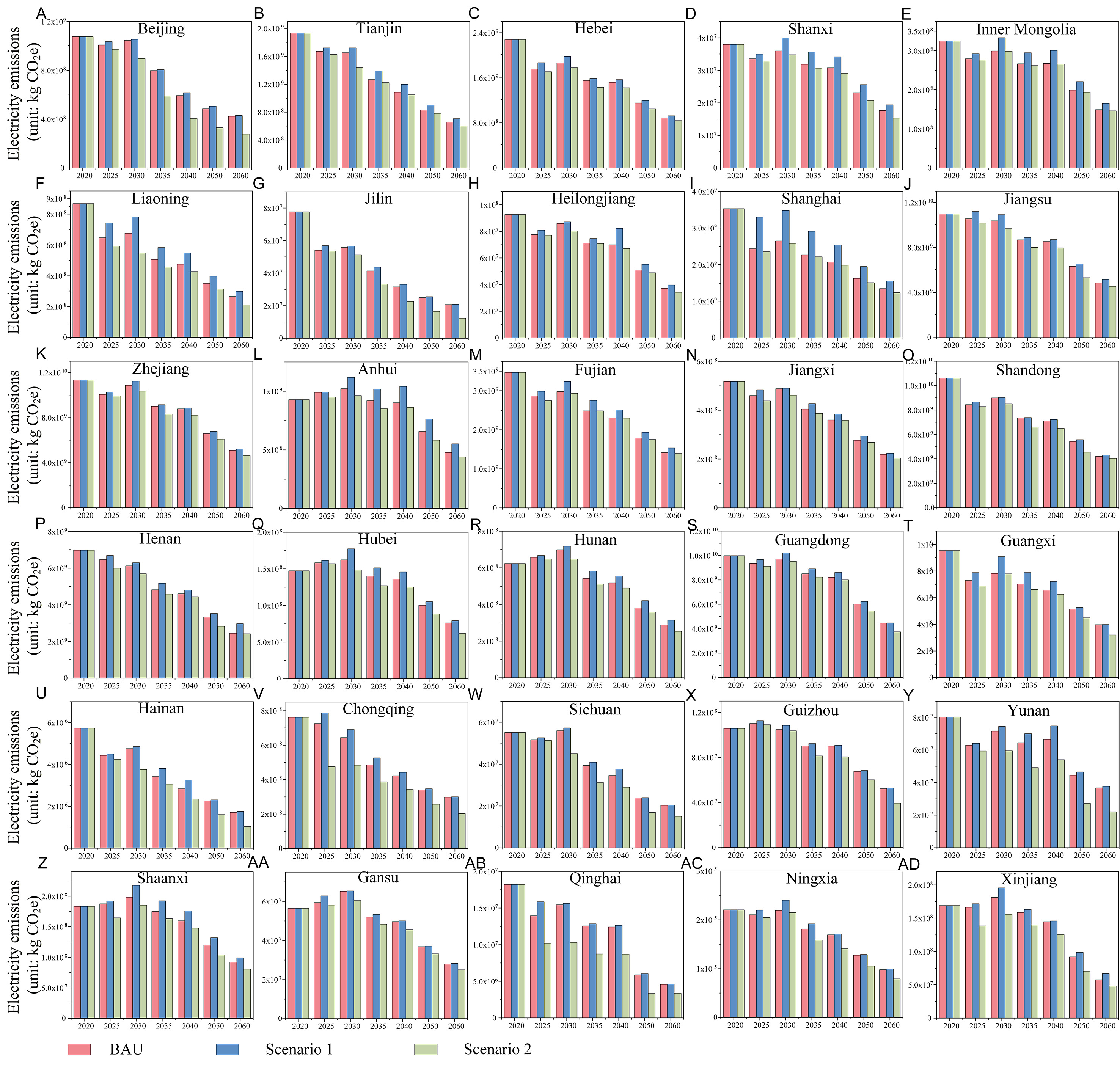 Decarbonizing China's grid: provincial grid carbon footprint factors and export-embedded electricity emissions from 2020 to 2060