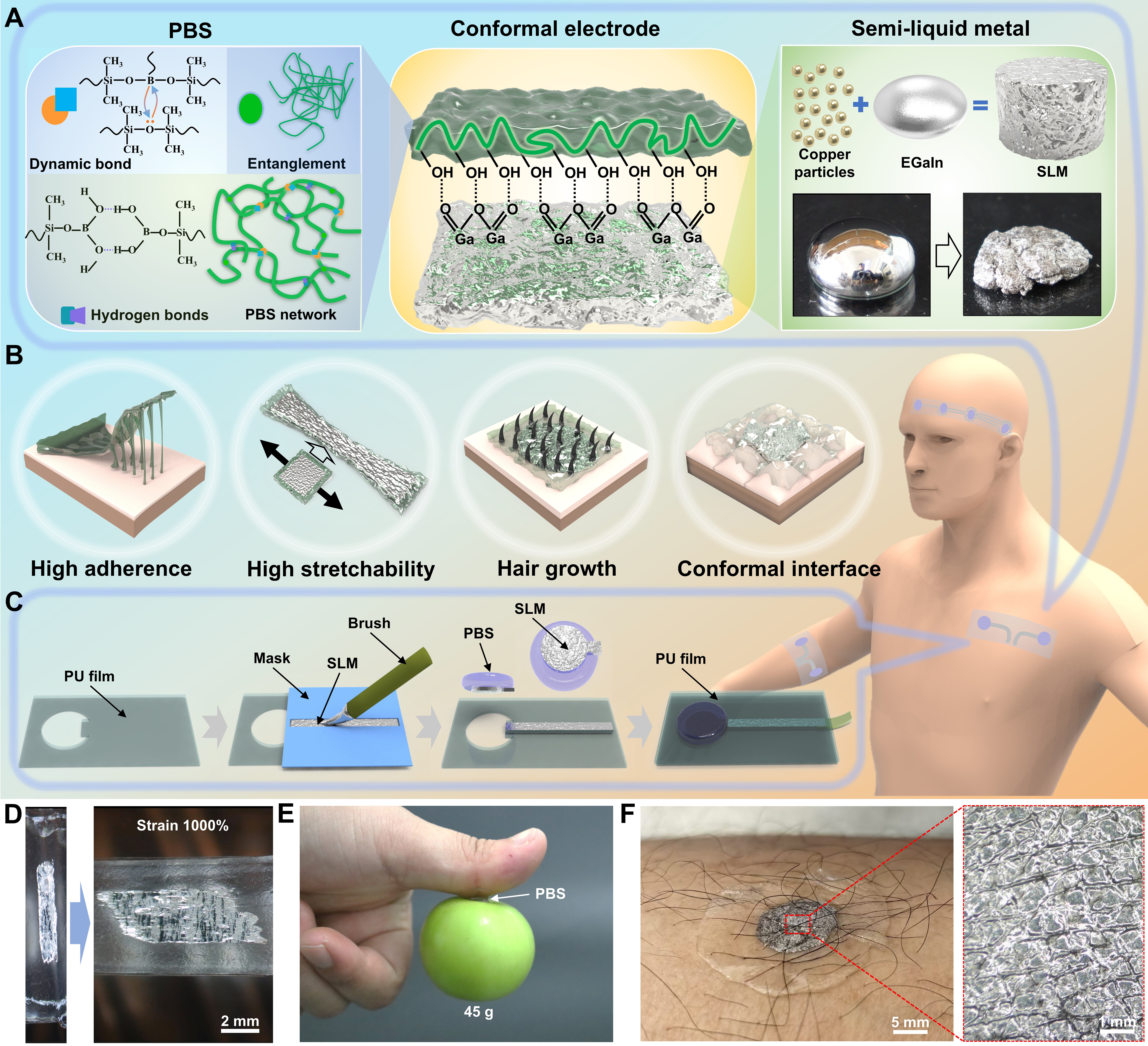 Liquid metal-based dynamic conformal electrodes