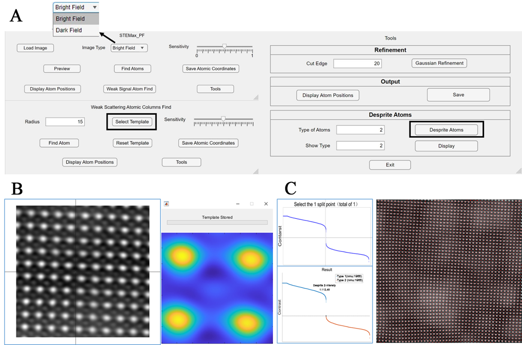 STEMax_PF: accurate and fast peak-finding for atom quantitative analysis
