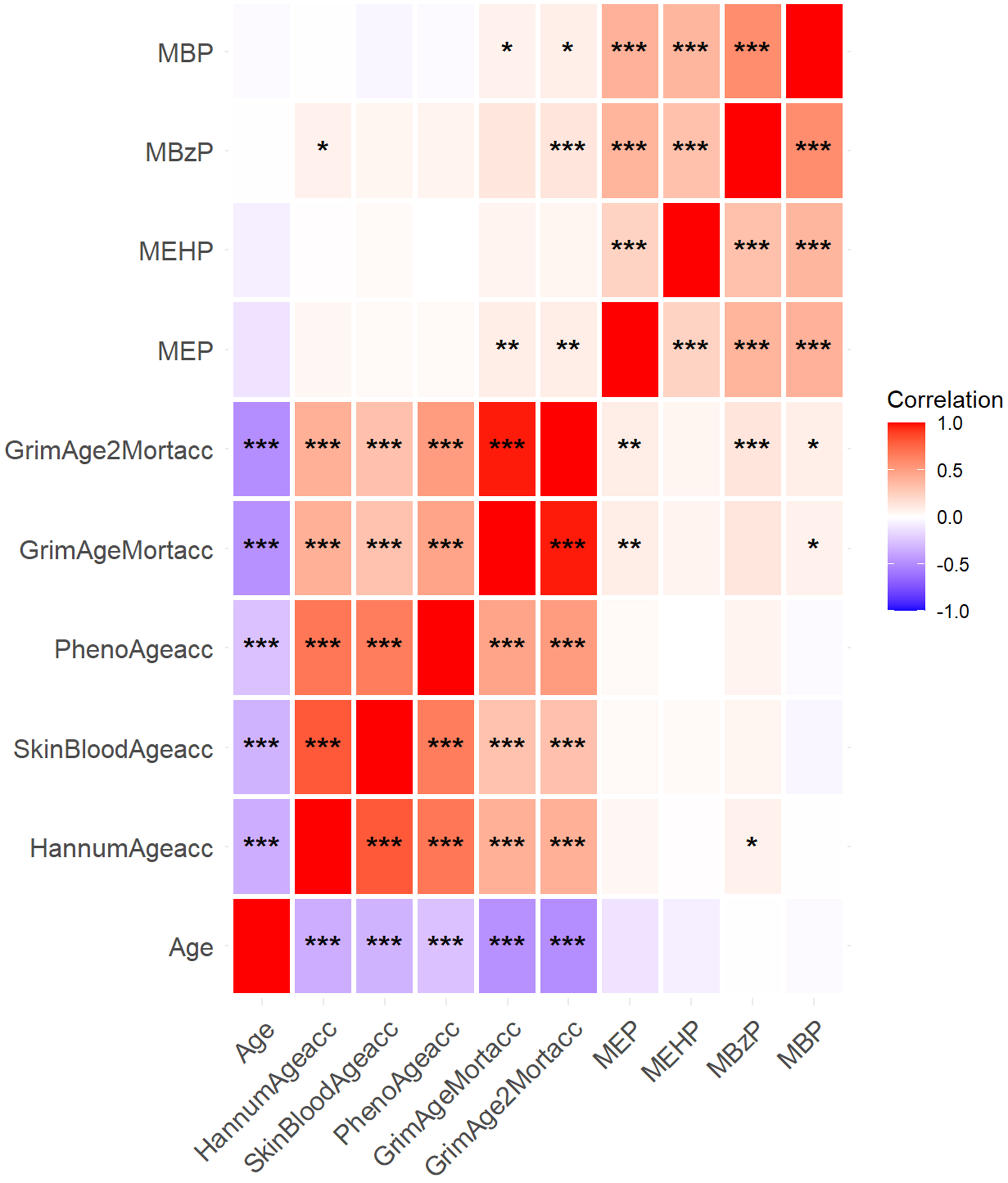Associations of urinary phthalate metabolites with DNA methylation algorithms of aging among U.S. adults: 1999-2002 NHANES data