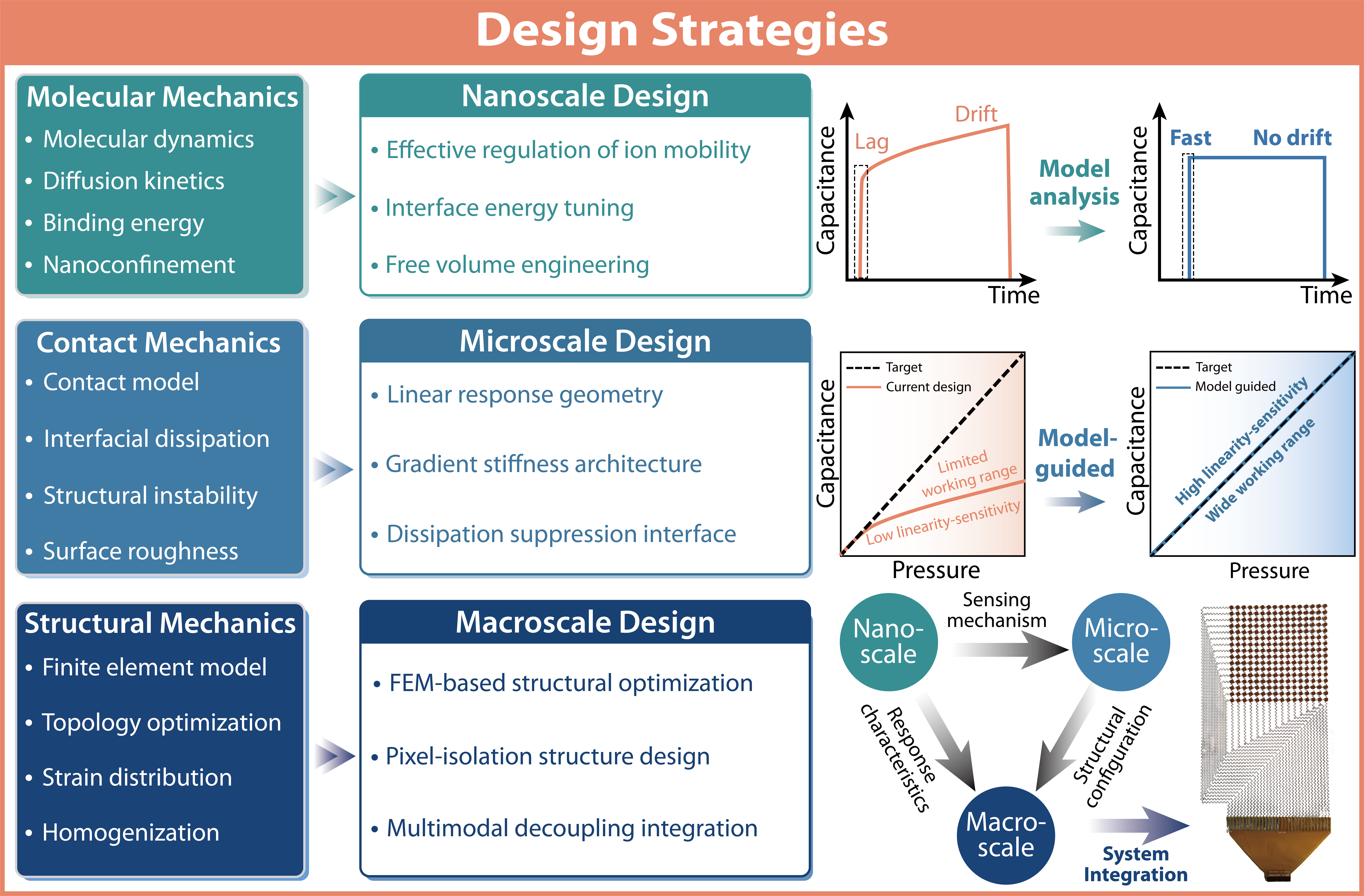 Designing iontronic pressure sensors: a perspective from multiscale mechanics