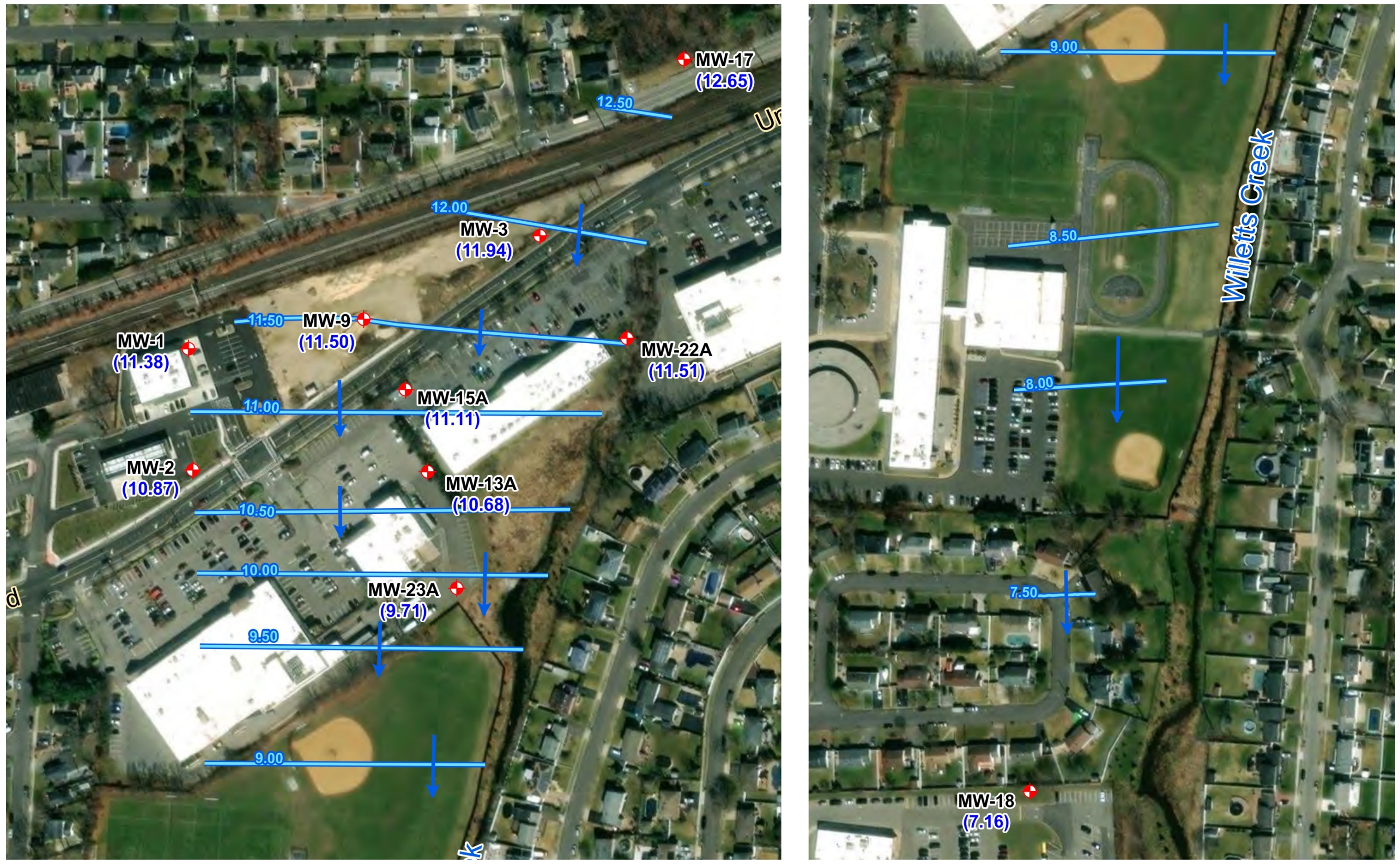 Impact of rainfall, snowpack and storms on contaminant levels in groundwater beneath two U.S. Superfund sites in New York