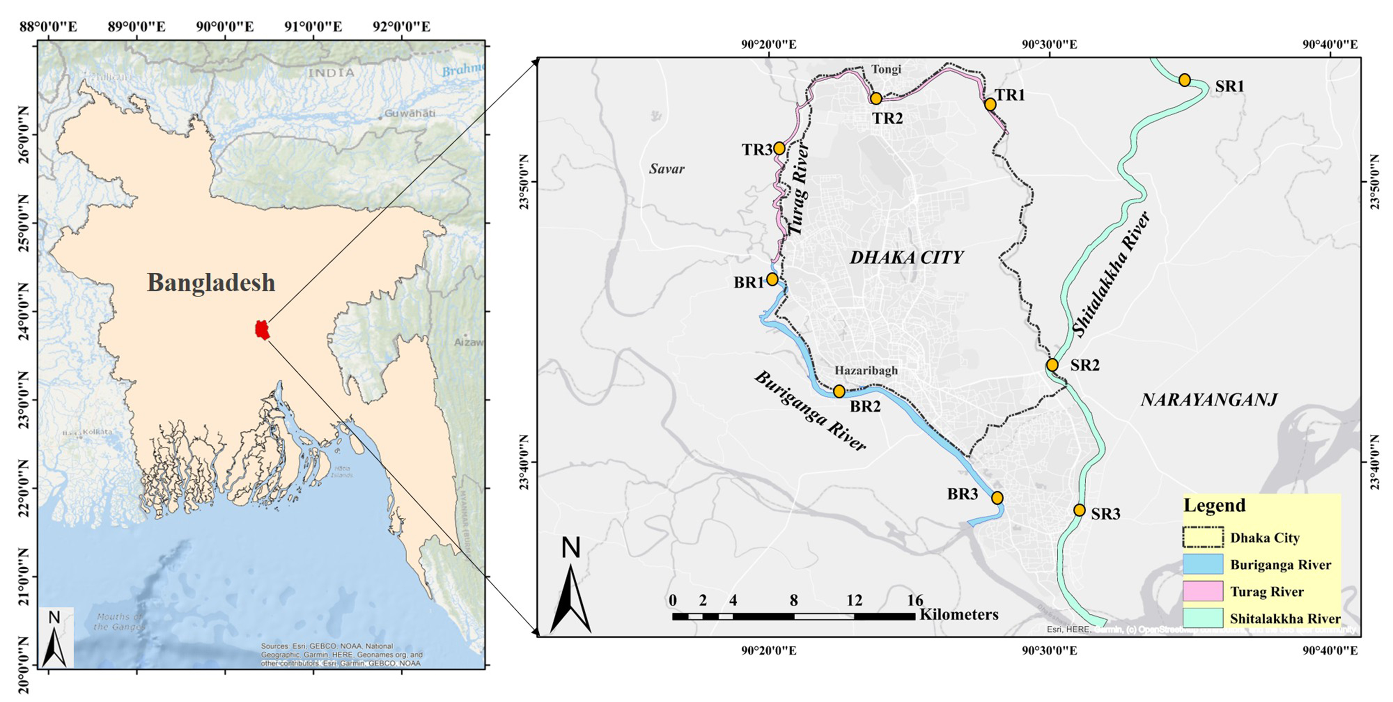 Occurrence, sources and ecological risk assessment of per- and polyfluoroalkyl substances (PFASs) in water and sediment from urban rivers in Dhaka, Bangladesh